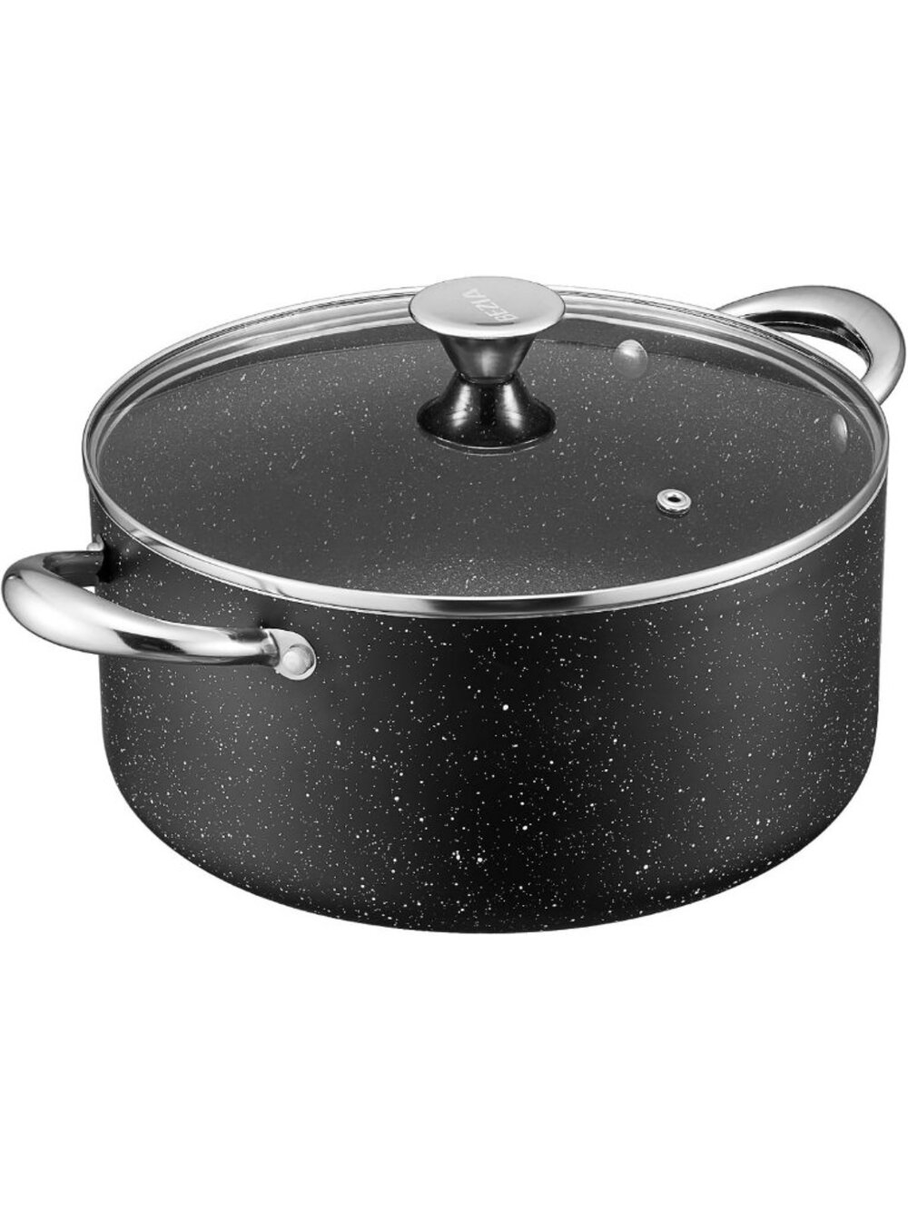 Large Nonstick Stock Pot with Lid - 10 Quart Induction Cooking Pot for Easy